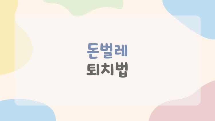 돈벌레 퇴치법