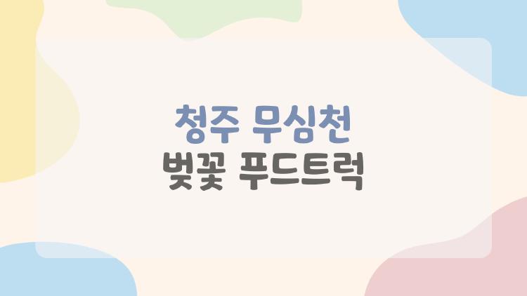 청주 무심천 벚꽃 푸드트럭