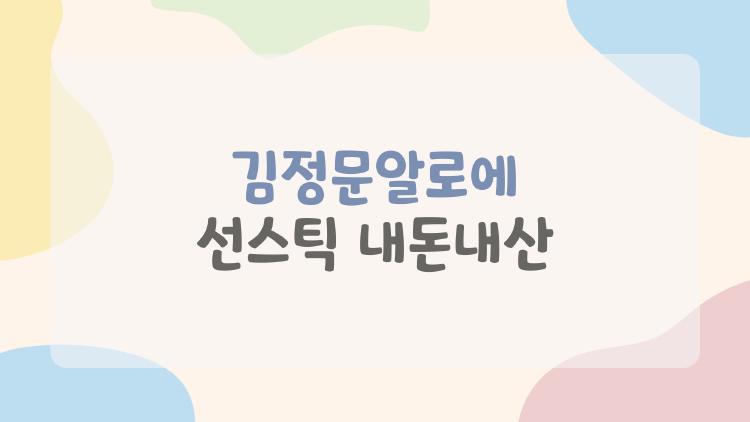 김정문알로에 선스틱 내돈내산