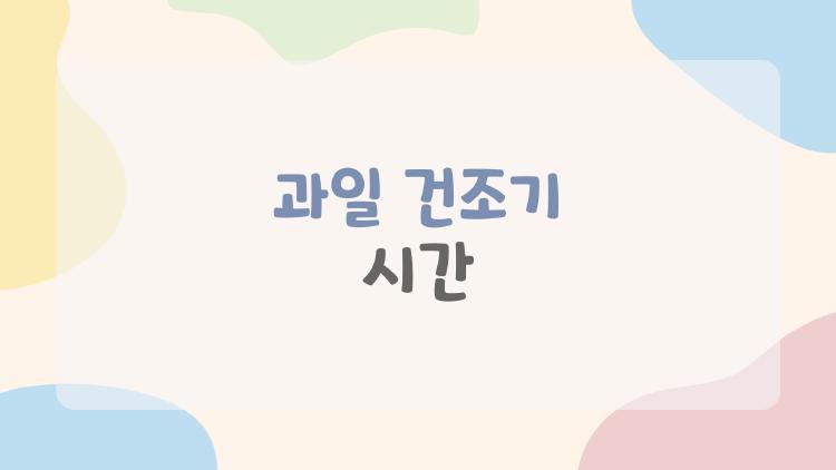 과일 건조기 시간