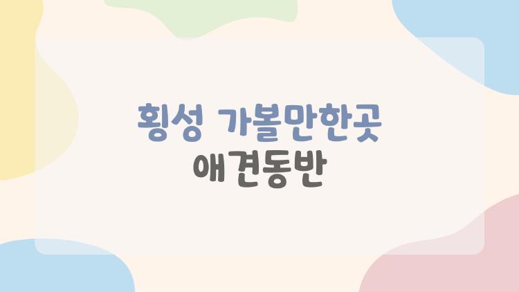 횡성 가볼만한곳 애견동반