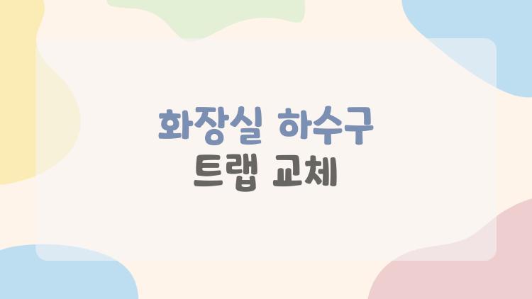 화장실 하수구 트랩 교체