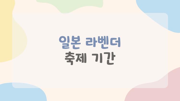 일본 라벤더 축제 기간