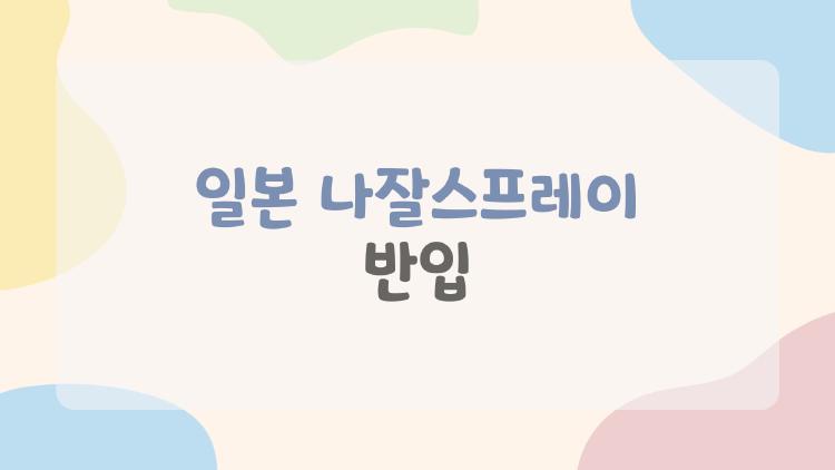 일본 나잘스프레이 반입