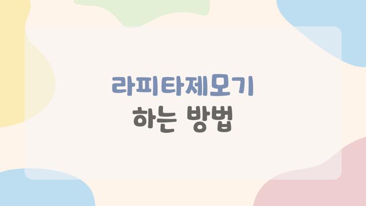 라피타제모기 하는 방법
