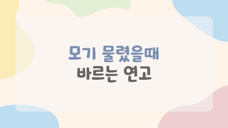 모기 물렸을때 바르는 연고, 가려움 5초 만에 날려버리는 숨겨진 꿀템