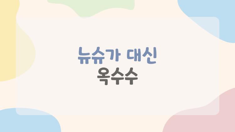 뉴슈가 대신 옥수수