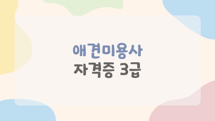 애견미용사 자격증 3급