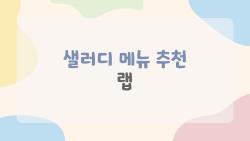 샐러디 메뉴 추천 랩, 다이어트에도 괜찮은 메뉴라는 사실 알고 있나요?