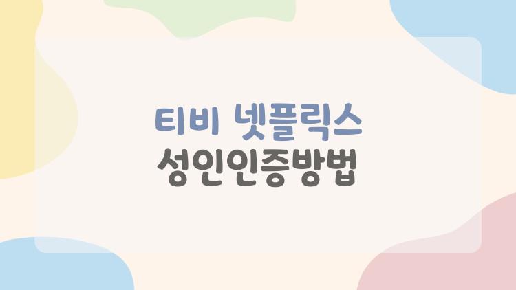 티비 넷플릭스 성인인증방법, 갑자기 오류 났을 때 1분 해결